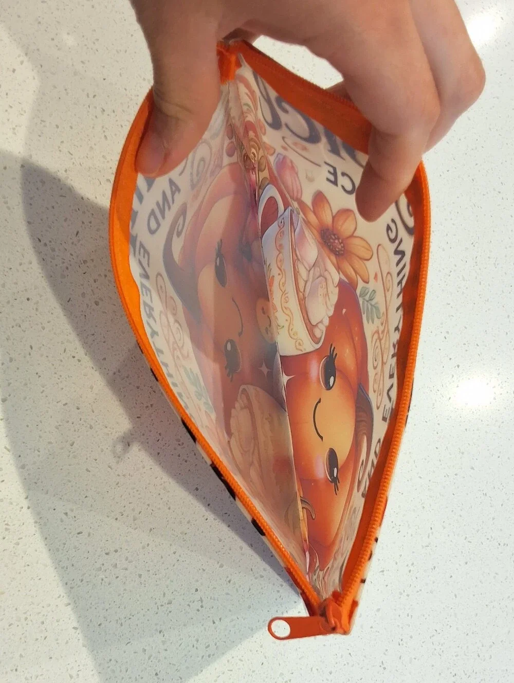 Cute Pumpkin Spice Fall Waterproof Zipper Pouch Cosmetic Bag Travel Pouch Autumn